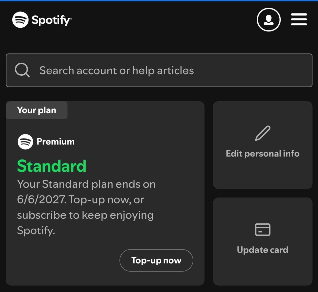 Spotify Premium Standard — 6/6/2027