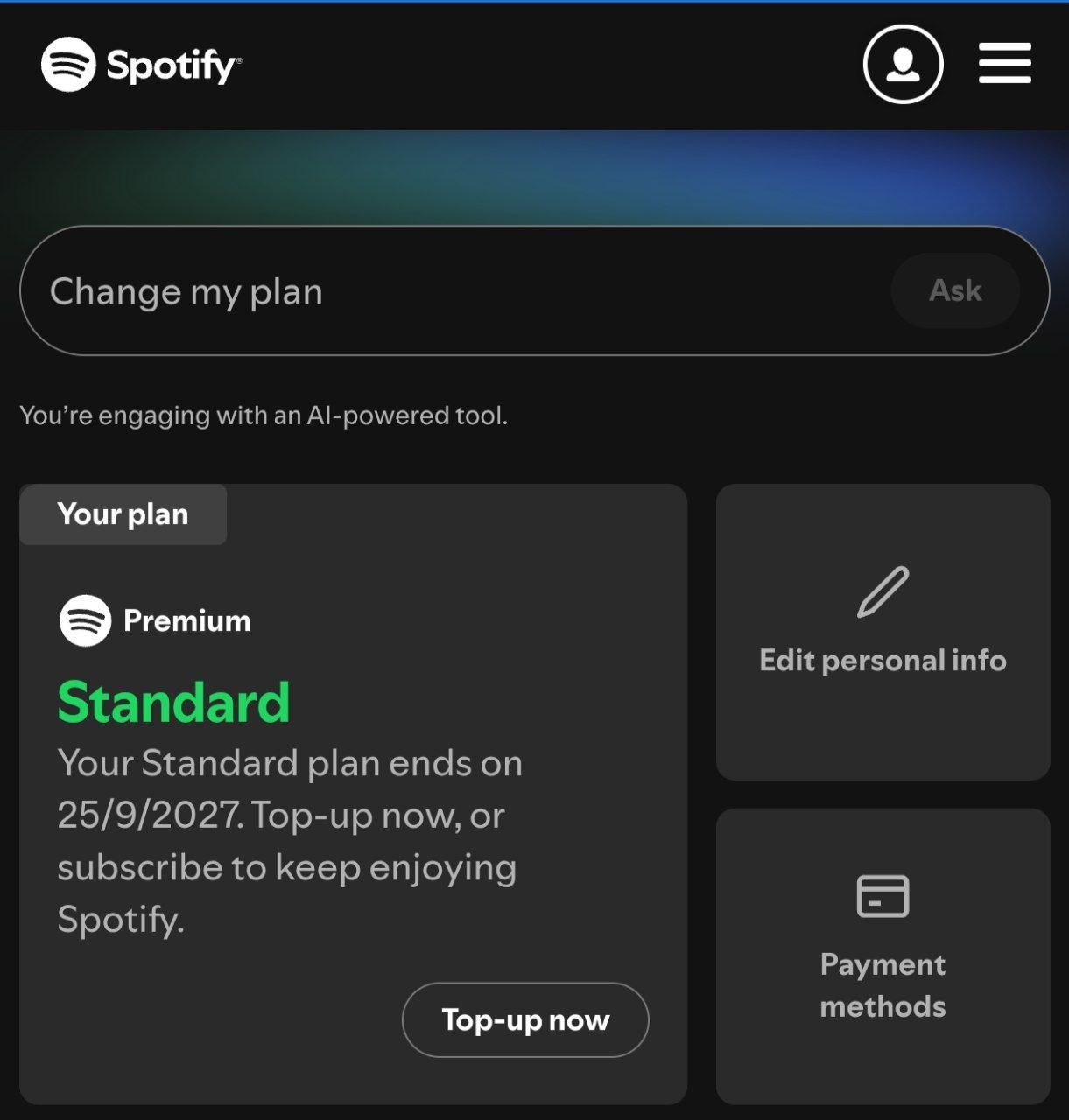 Spotify Premium Standard — 25/9/2027